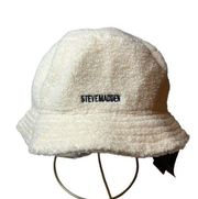 Steve Madden Faux Sherpa Bucket Hat Ivory New