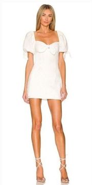 MORE TO COME Amora Bow Mini Dress in White