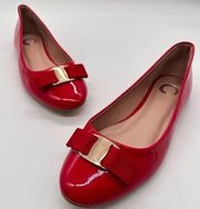 Journee Collection Shoes Womens 7 Red Patent Round Toe Flat Shoes NEW