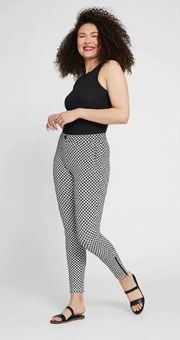 Betabrand Catstooth Pencil Dress Yoga Pants Skinny Slim Mid Rise Black White M