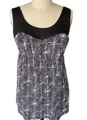 FADED GLORY Black & White Sleeveless Tunic ~ Women's Plus Size 2X (18W-20W)