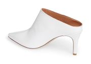 Halogen white patent mule