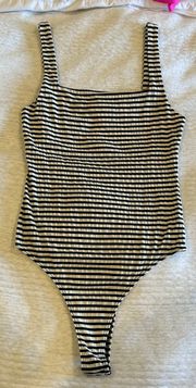 By Together Black & White Striped Bodysuit