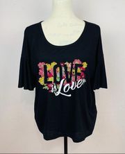 Jessica Simpson Knit T-Shirt Black Size M