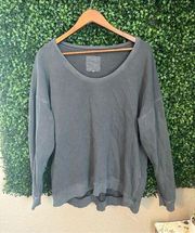 Aerie Gray Distressed Oversized Slouchy Crewneck Size XS