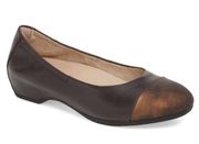 Dansko Lisanne Flat Shoes Round Cap Toe Slip On Heel Leather Brown EU 40 US 9.5