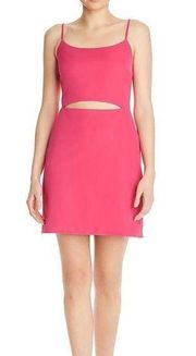 Wayf Pink Lacy Cutout Mini Dress