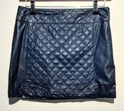 Abercrombie Navy Quilted Leather Skirt