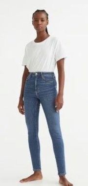 high rise skinny button fly jeans 30