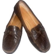  Briley Brown Leather Slip On Loafers Size 10 Driving Shoes Flats