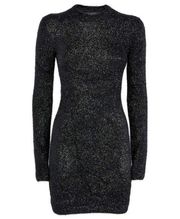 AllSaints Black Sparkle Mini Dress Long Sleeve Size M
