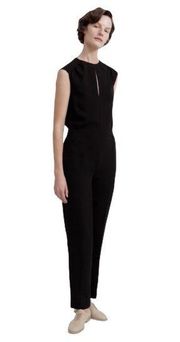 Theory Shirred Jumpsuit Black Classic Crepe 4