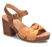 NIB  KORKS BY KORK-EASE Natalia Knot Sandal  Yellow Satin