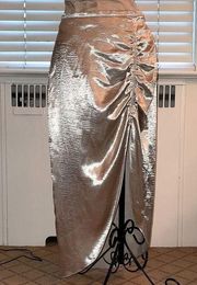 BB Dakota silver skirt w side slit  6