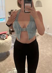 Denim Halter Top