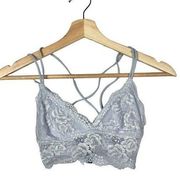 Urban Outfitters  UO Out From Under Light Blue Lace Cross Back Bralette S