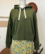 Glyder Movement Sculpt Green Oversized Cropped Hooded Sweatshirt