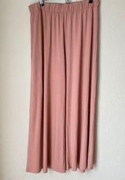 Wide Leg Super Soft Pants / Elastic Waist / Stretchy size 2X mauve lounge