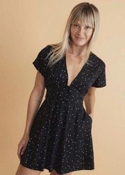 Marine Layer Women’s Camila Black Star Print V Neck Mini Dress