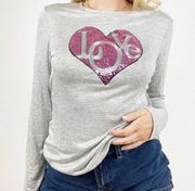 Melissa Masse Love Sequin Long Sleeve Tees