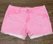 Distressed Demin Shorts Neon Pink Size 11/30