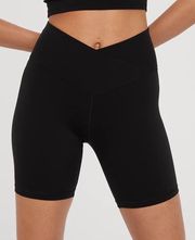 Aerie offline bike shorts with criss cross waist