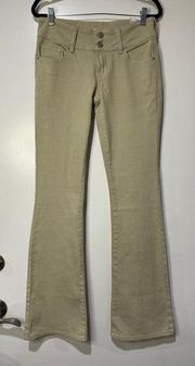 Pacsun Low Rise Stretch Boot Cut Jeans Size 26 New w/ Tags Khaki/Cream