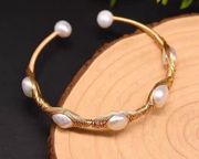 18K Gold Plated Pearl Adjustable Bracelet