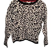 89th + Madison Women's Leopard Animal Print Crewneck Sweater Size Small - NWT