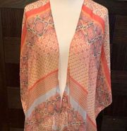 Woven heart kimono duster with tassels