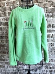 Exist Sports Line Gatlinburg Pullover Top Medium Lime Embroidered Sweats…