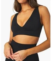 WeWoreWhat black V-Neck bra top size medium ribbed new nwt