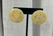 Vintage circle/disk enamel earrings