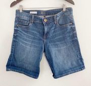 Kut from the Kloth Catherine Medium Blue Bermuda Length Boyfriend Shorts Size 6