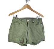 Crown & Ivy Shorts Womens Olive Green Denim Size 4