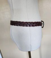 Brown Braided Leather Belt