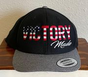 Sport-tek NWT Victory Made Patriot SnapBack Cap Red White Blue and Black