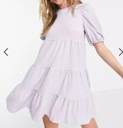 NWT  - Tiered mini smock dress in lilac