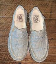 Tony Lama Moccsi Blue Galaxy western slip on 6.5 arch support shoes
