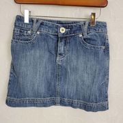 Smart Set Womens Skirt Sz 1 Blue 5 Pockets Design Button/Zip Closure Denim Jean