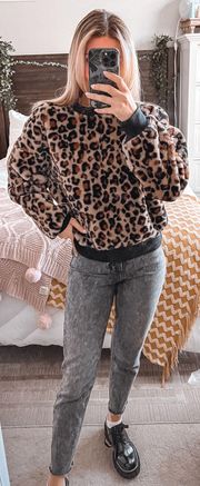 Leopard Print Crewneck Sweater