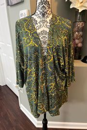 NWOT  Green Paisley Pattern Size Large Kimono