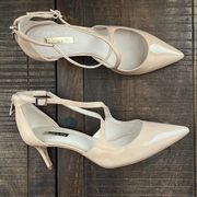 Louise et Cie Patent Leather Neutral Strappy Heels