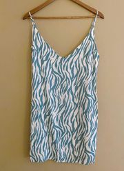 Green Zebra Print Mini Dress