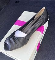 Size 12 Ross Hommerson black leather slip one with peep toe - perfect condition