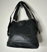 Cole Haan Black Leather Tote Crossbody Purse