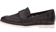 Earth Masio Loafers Slip On Shoes Size 8B Black Laser cut Flats Comfy B44