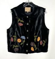 Double D Ranch Velvet Embroidered Vest Sz M