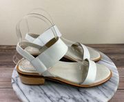 Latigo Halo Flat Sandal Size 6 Womens White Tan Leather Open Toe Shoe