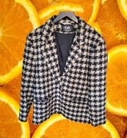 Classic‎ Wool Inc Black and White Check Front Pocket Blazer